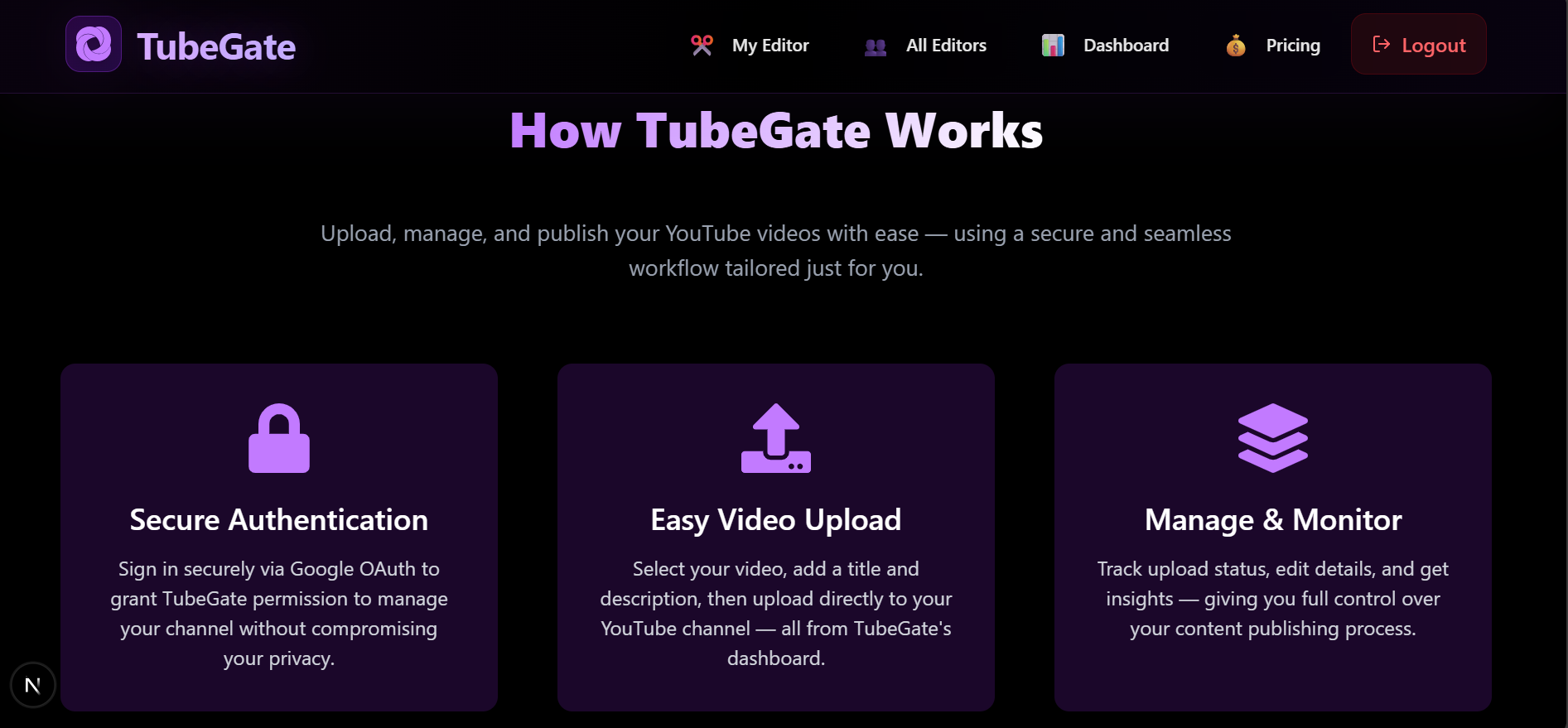 Tüp - Tubegate: Otomatik meta veri dolgusuyla 1 tıklayın YouTube Yayınları medya 2
