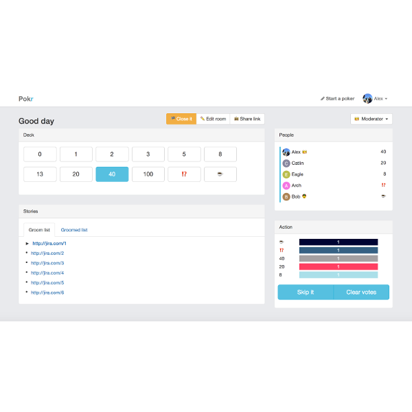 AgileMana - Online planning poker tool gallery image