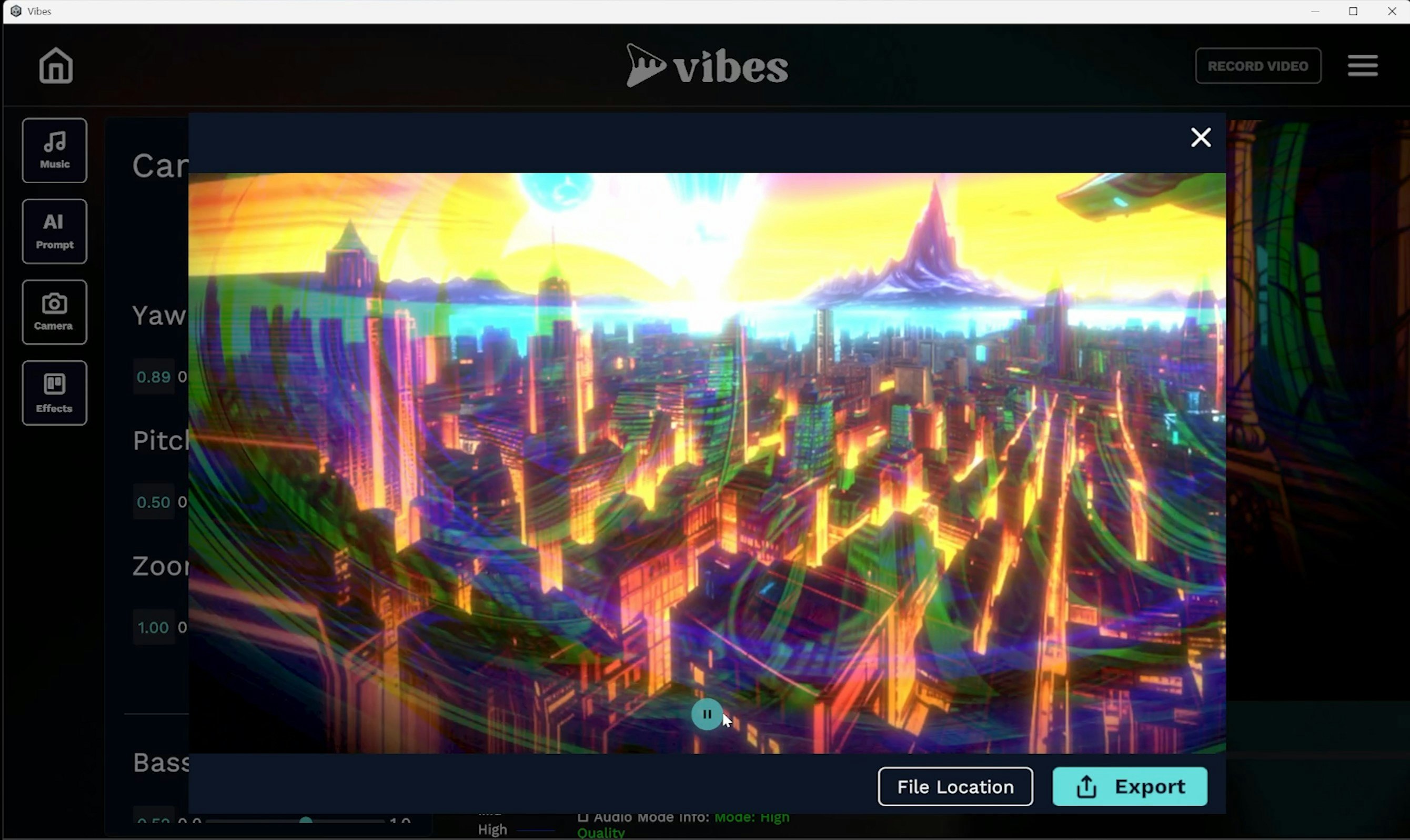 Mídia 2 de Vibrações - em breve - Crie visuais reativos à música em segundos
