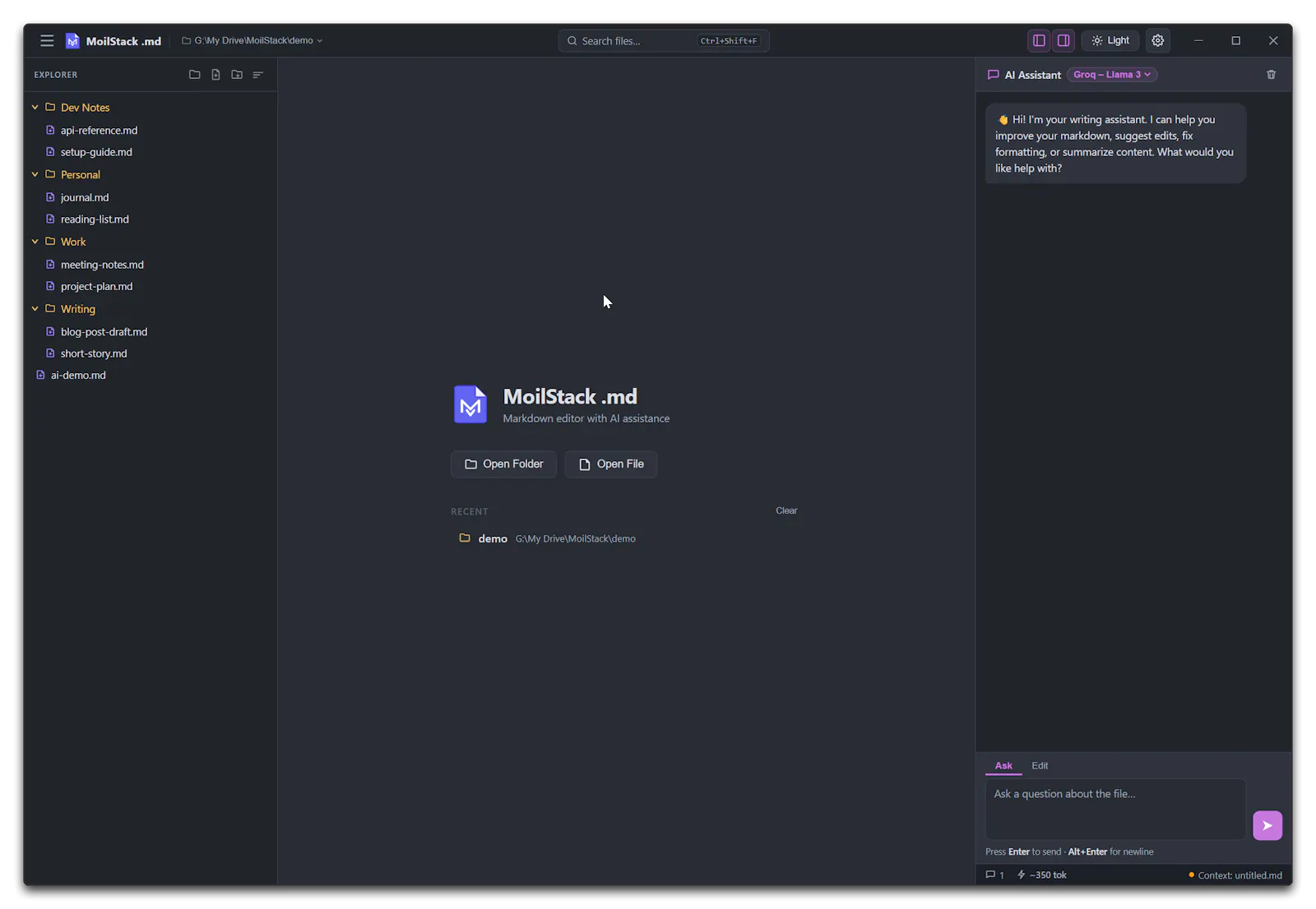 MoilStack .md (markdown) screenshot 2