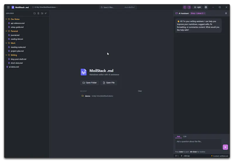 MoilStack .md (markdown) screenshot 2