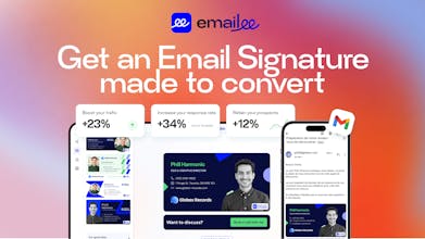 Transformação da assinatura de email mostrando nossa poderosa ferramenta de marketing em ação.