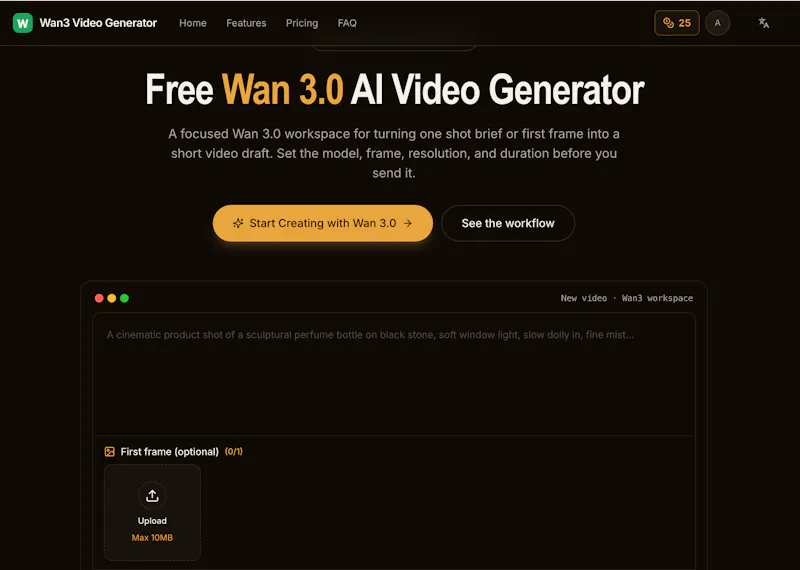 Wan 3.0 AI Video Generator screenshot 1