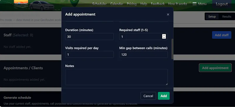GeoRoutes screenshot 3
