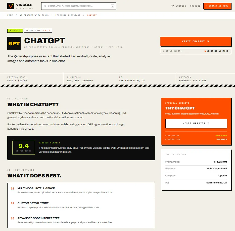 Vinggle - Curated AI Tools Directory gallery image