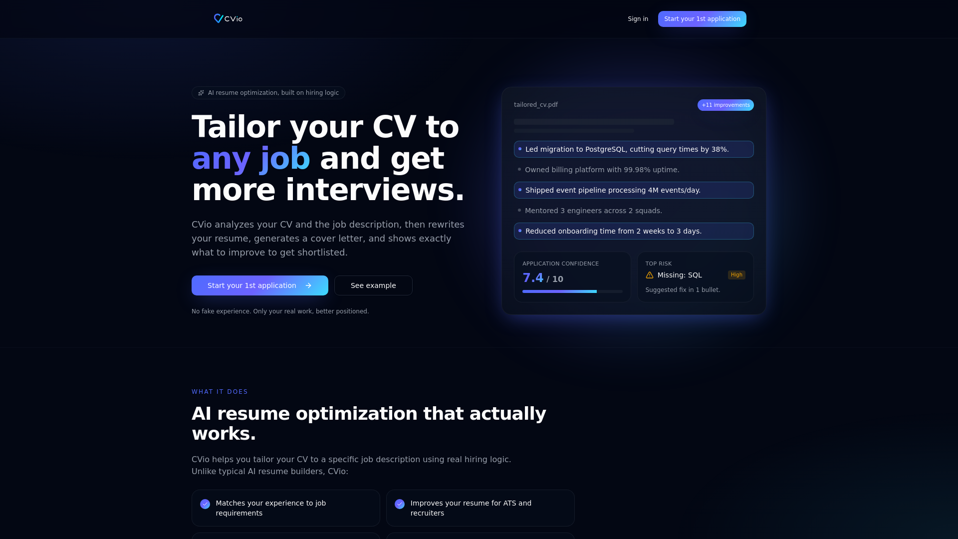 CVio - Know if you'll get the interview gallery image