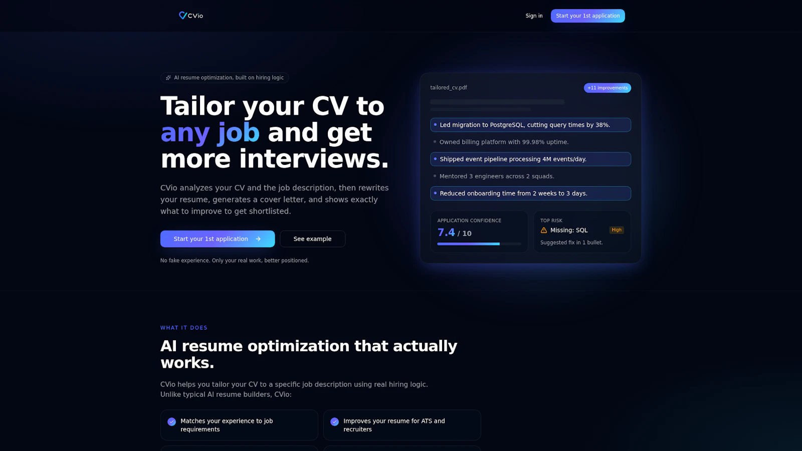 CVio - Know if you'll get the interview screenshot 1