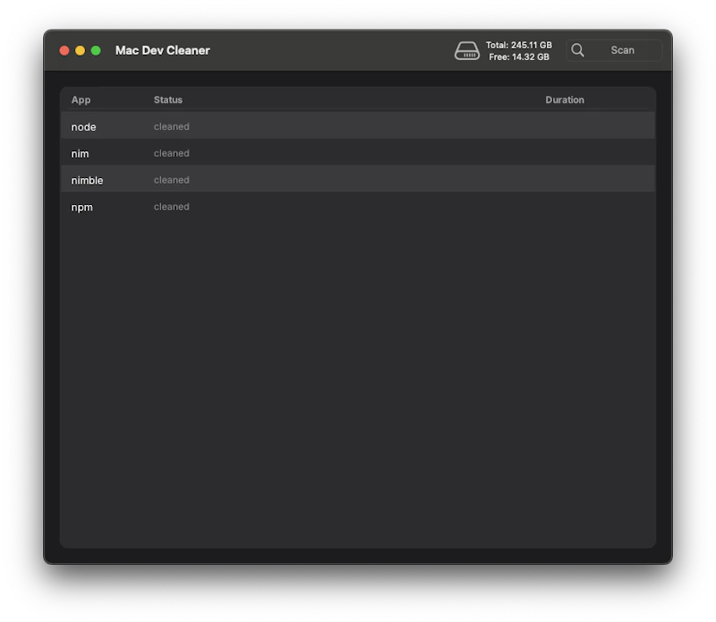 DevCleaner screenshot 4