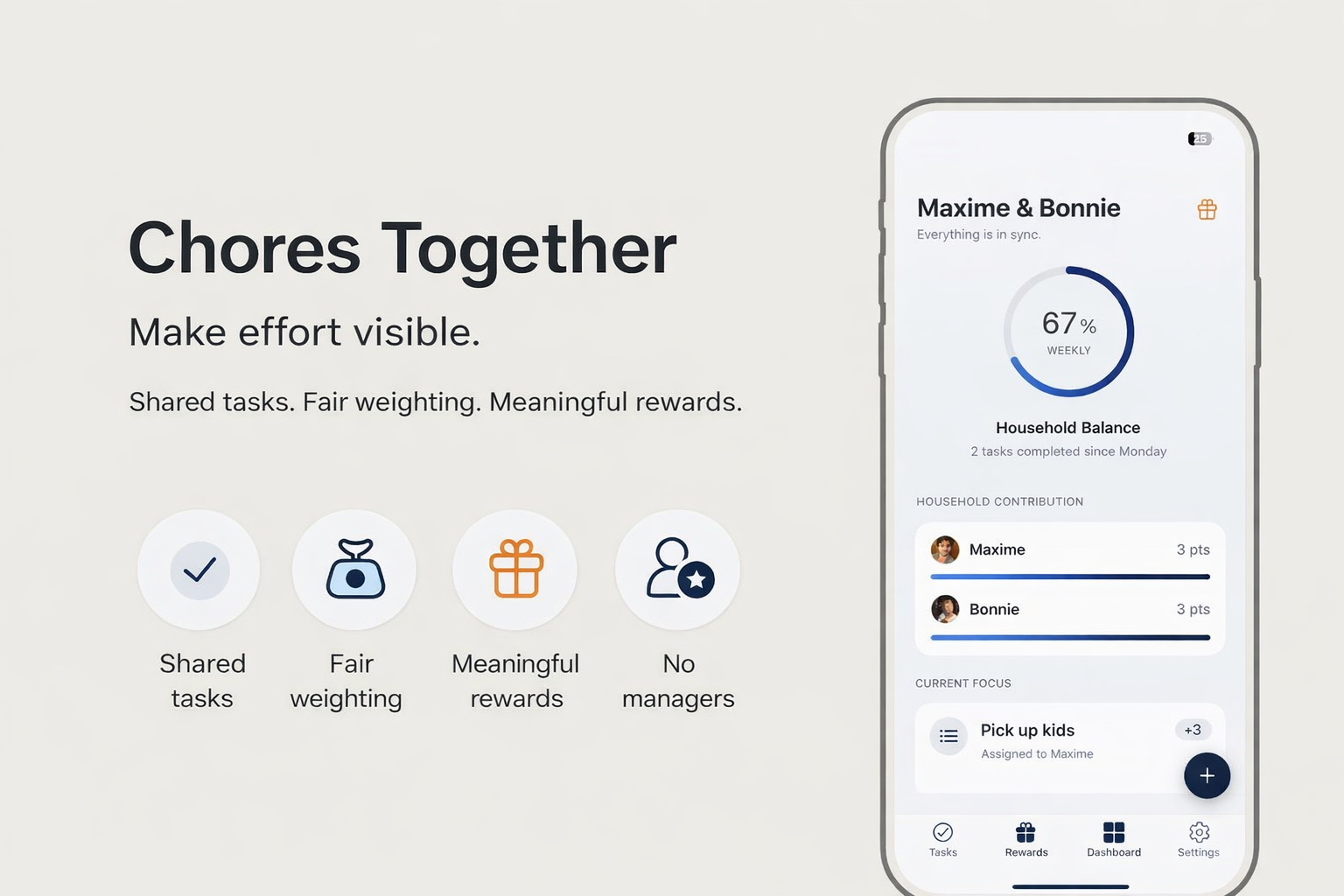 Chores Together: Shared Tasks - Product Hunt launch logo and brand identity