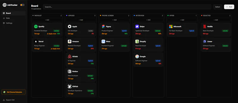 JobTracker screenshot 3