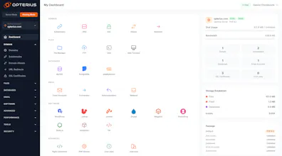 Opterius - Modern Web Hosting Panel gallery image
