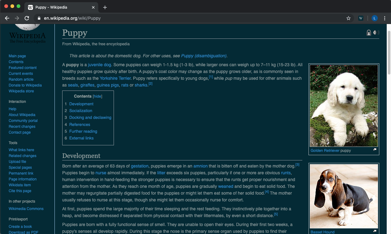 Wikipedia Dark Mode gallery image