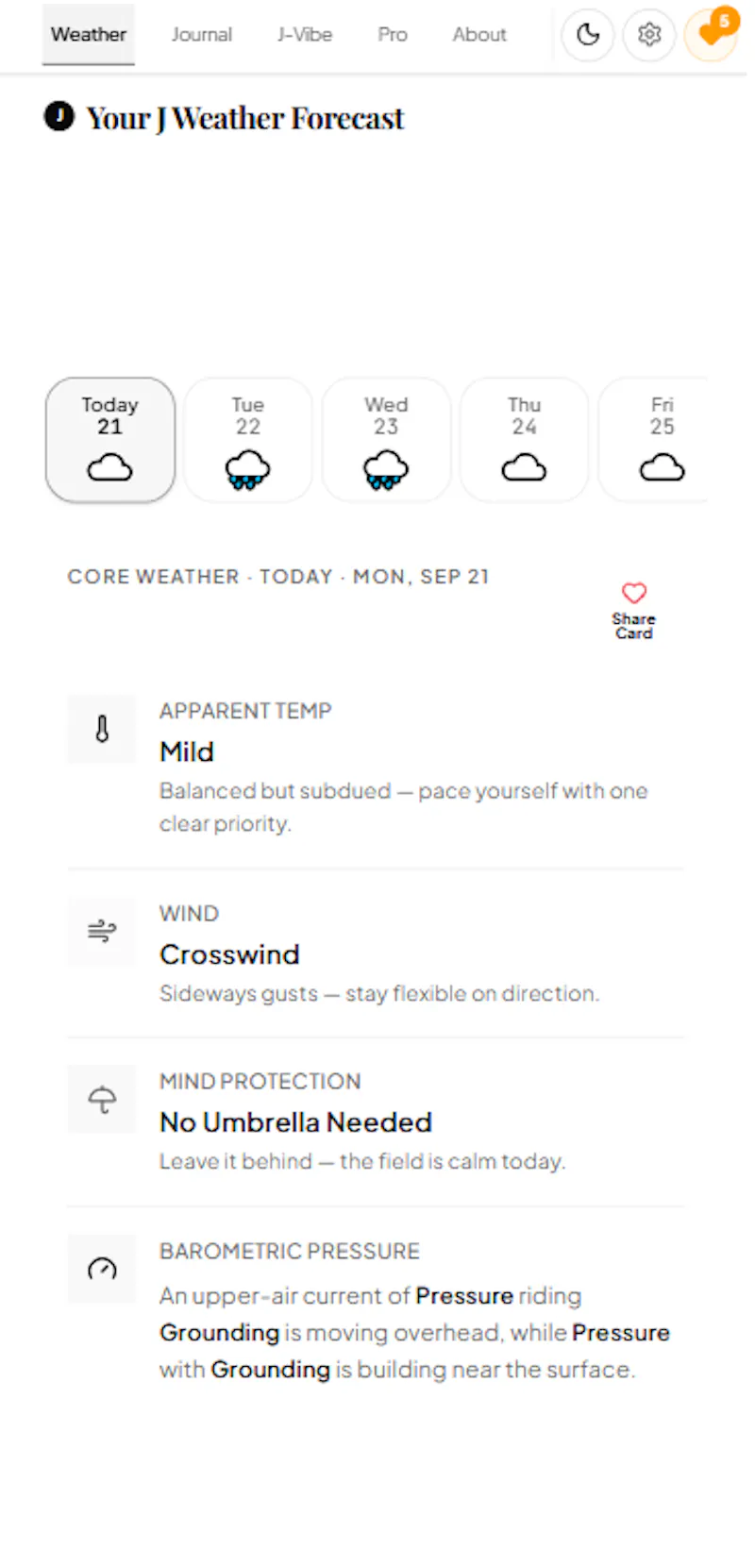 J Weather — Just for Me Weather screenshot 1