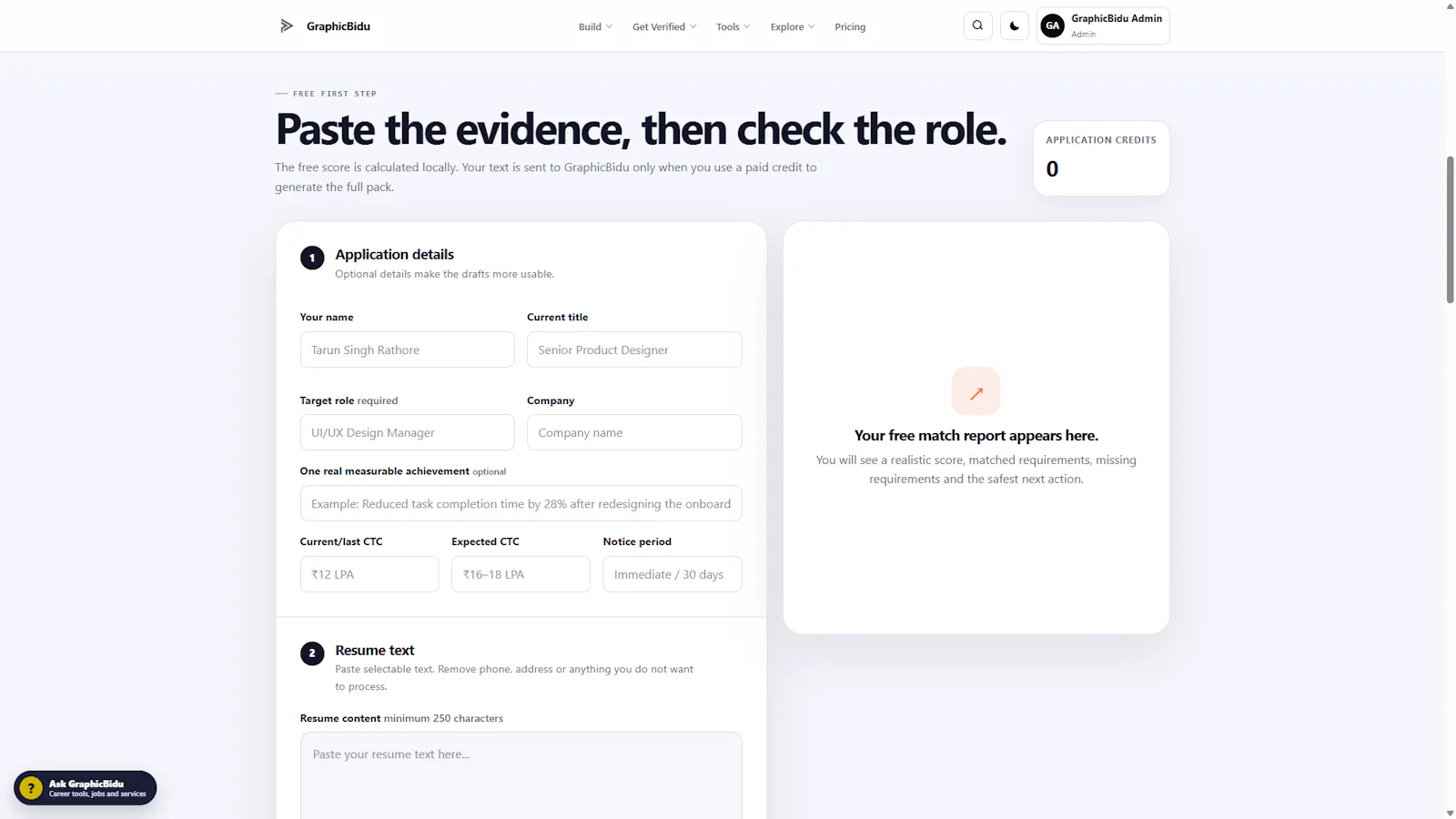GraphicBidu Job Application Copilot screenshot 3