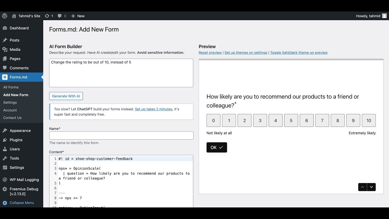 Forms.md for WordPress gallery image