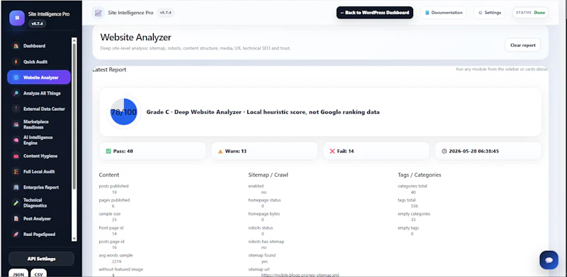 Site Intelligence Pro screenshot 1
