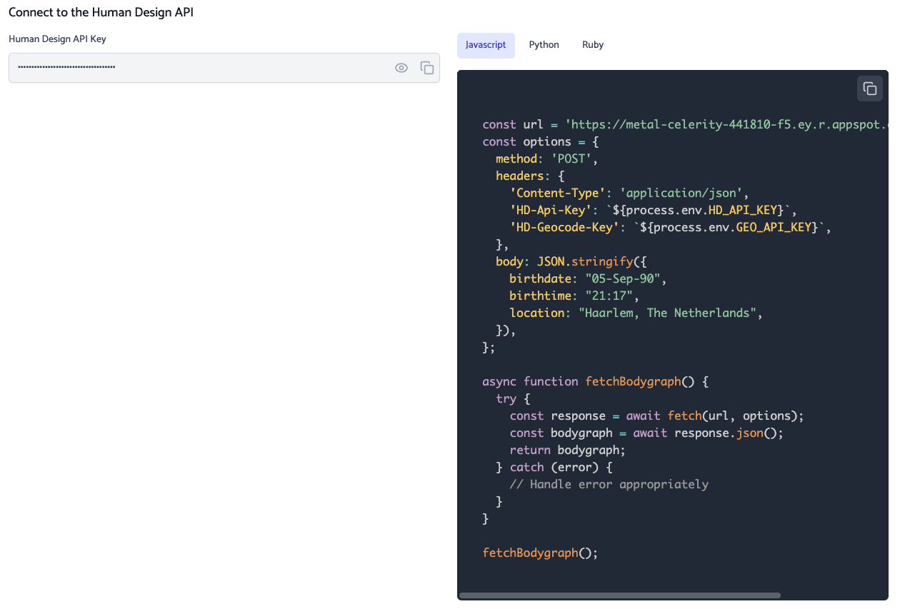 Menschliche Design -API Medien 3