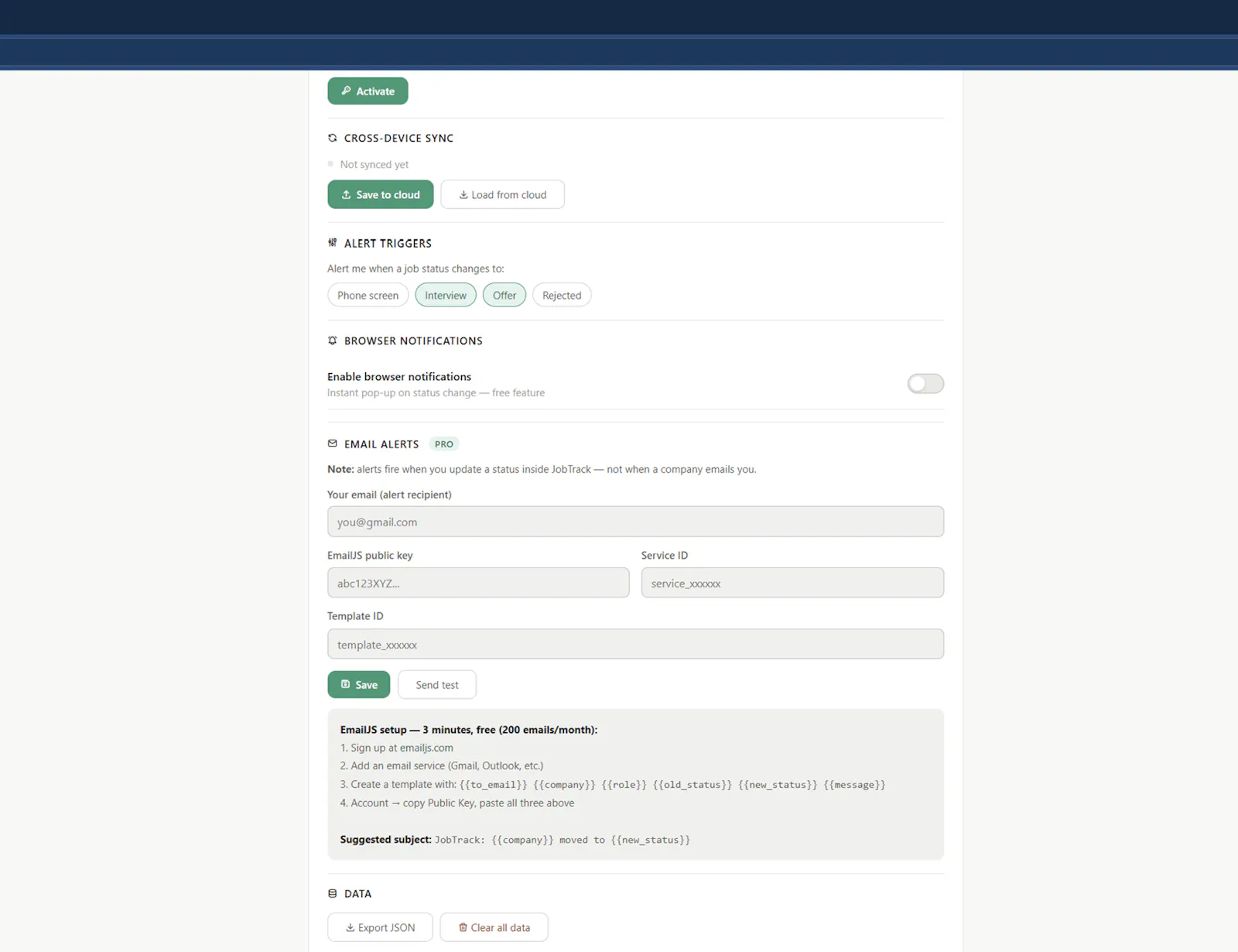 JobTrack screenshot 1