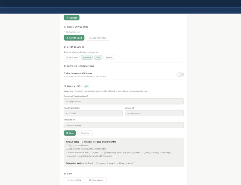 JobTrack screenshot 1