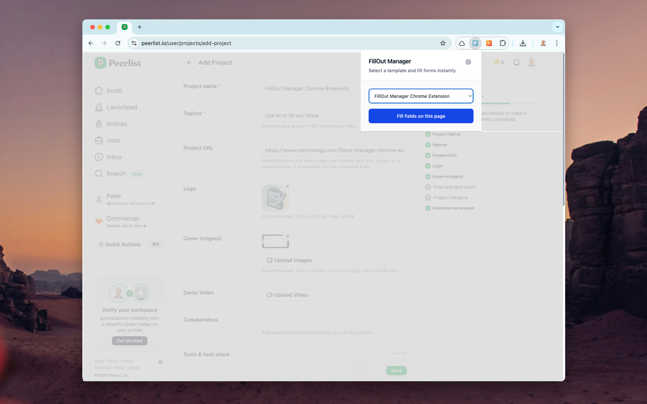 Extensión de Chrome del gerente de relleno - Use AI para completar formularios media 2
