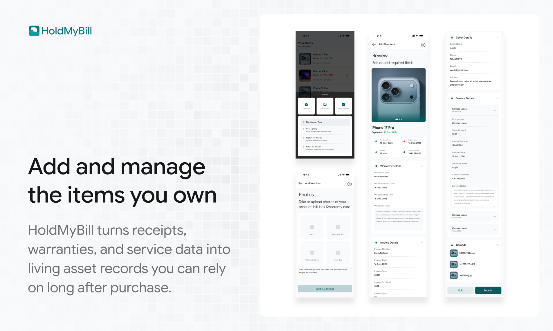 HoldMyBill - Organize ownership gallery image
