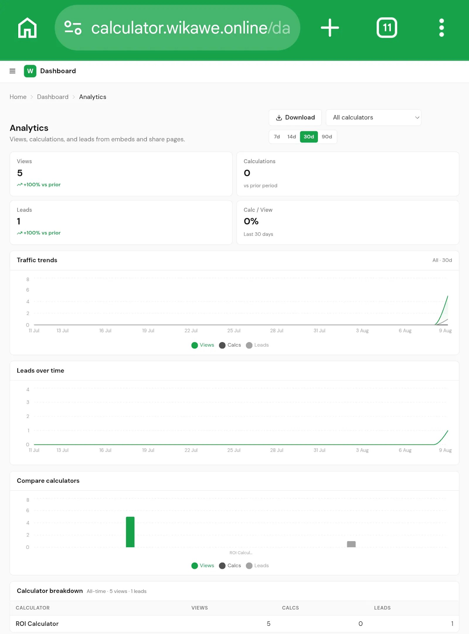 Wikawe Calculator screenshot 2