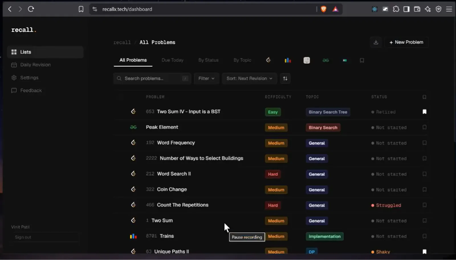 recall. screenshot 4