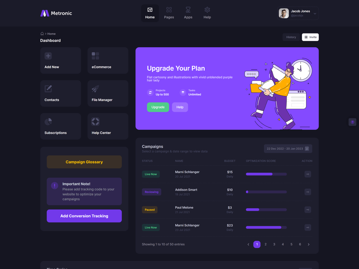 Metronic - шаблон администратора Bootstrap - React, Vue, Angular, Django, Asp.net Core, Laravel, Rails медиа 50