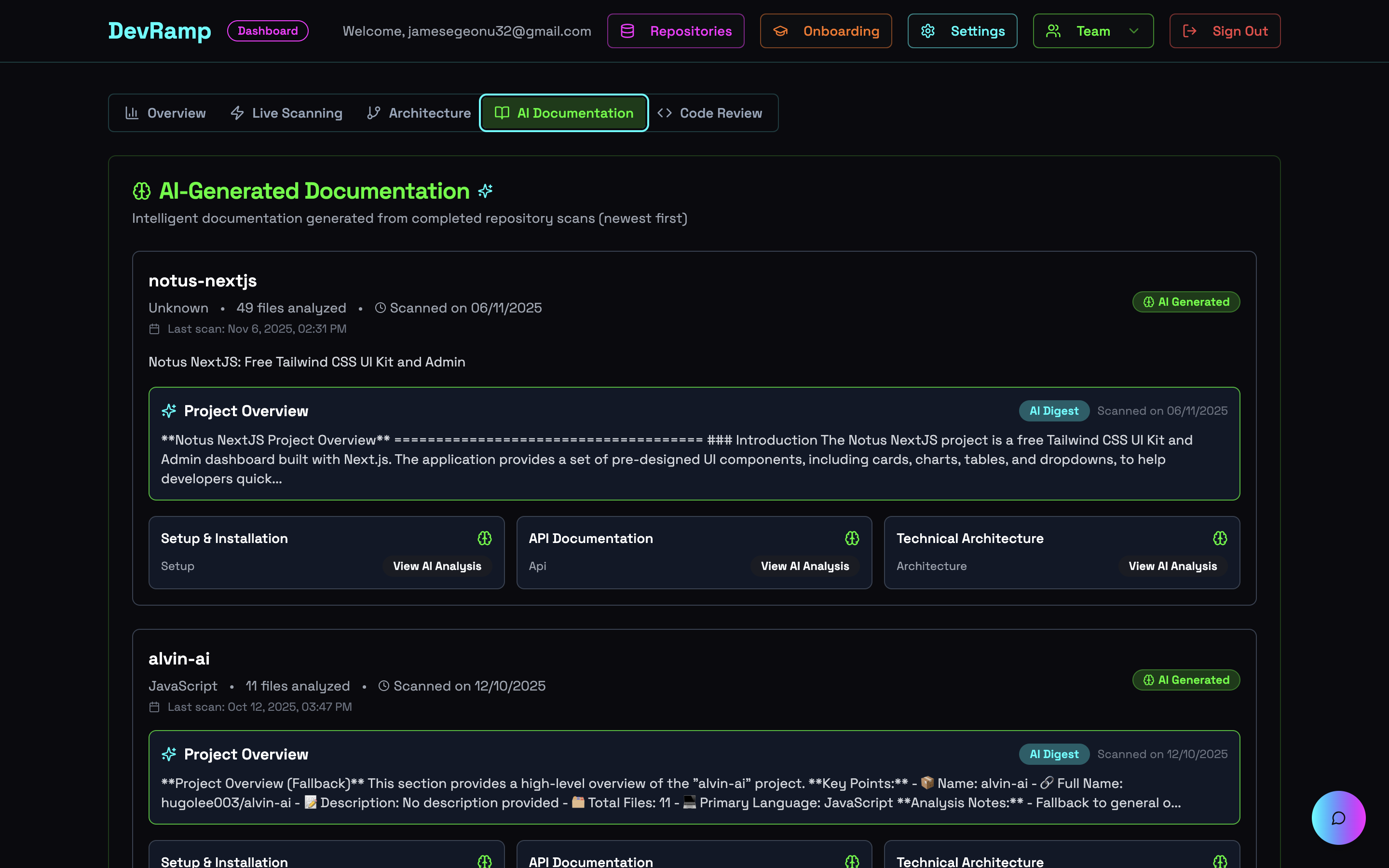 DevRamp AI  - Screenshot 2 showing product features and functionality