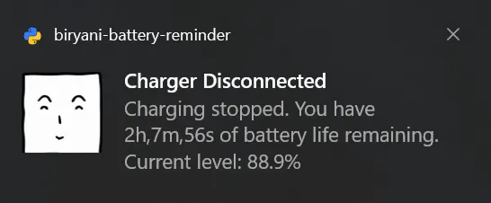 Biryani Battery Reminder gallery image