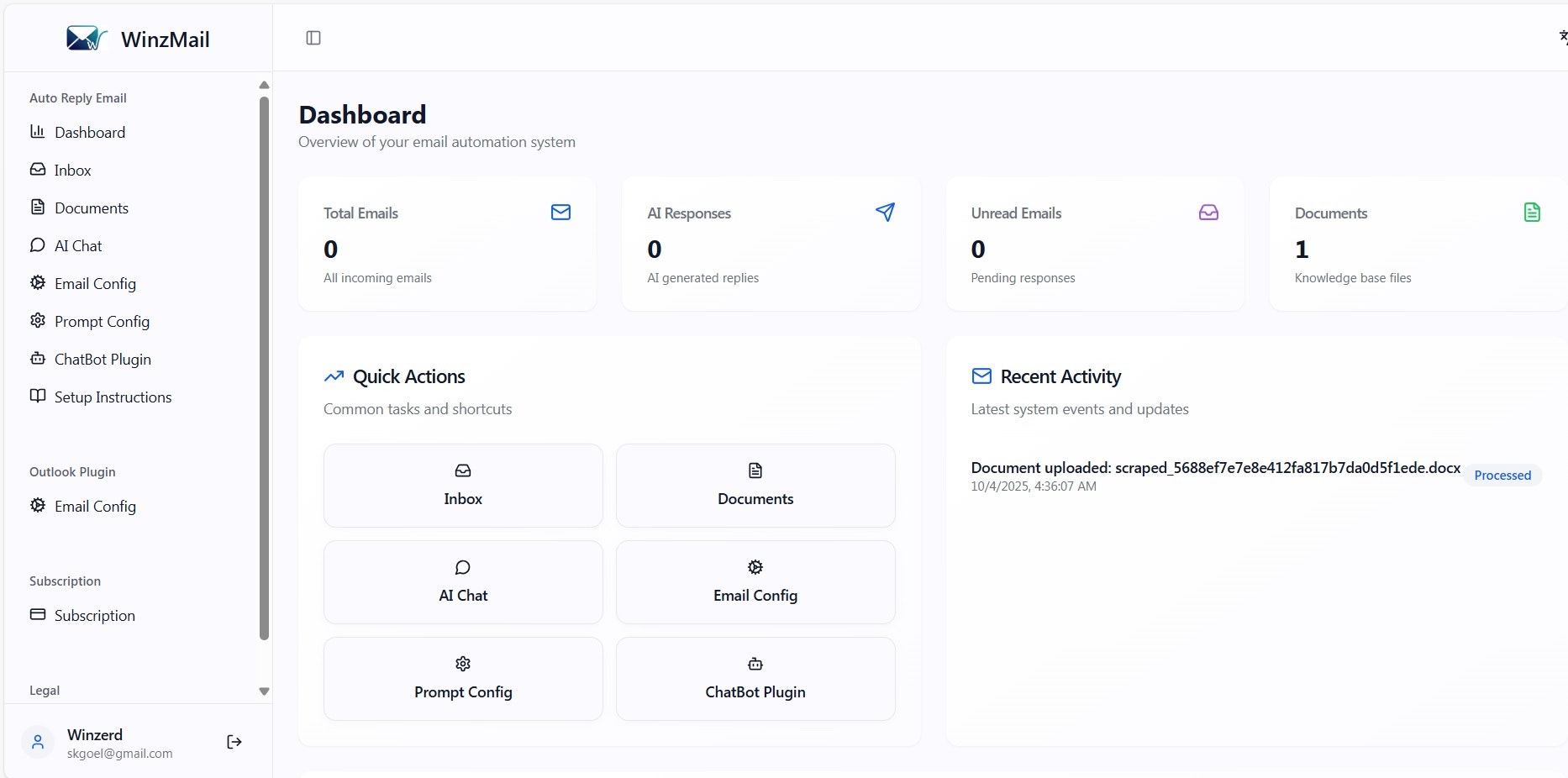Média WinzMail - Bot AI de réponse automatisée aux e-mails du service client 1