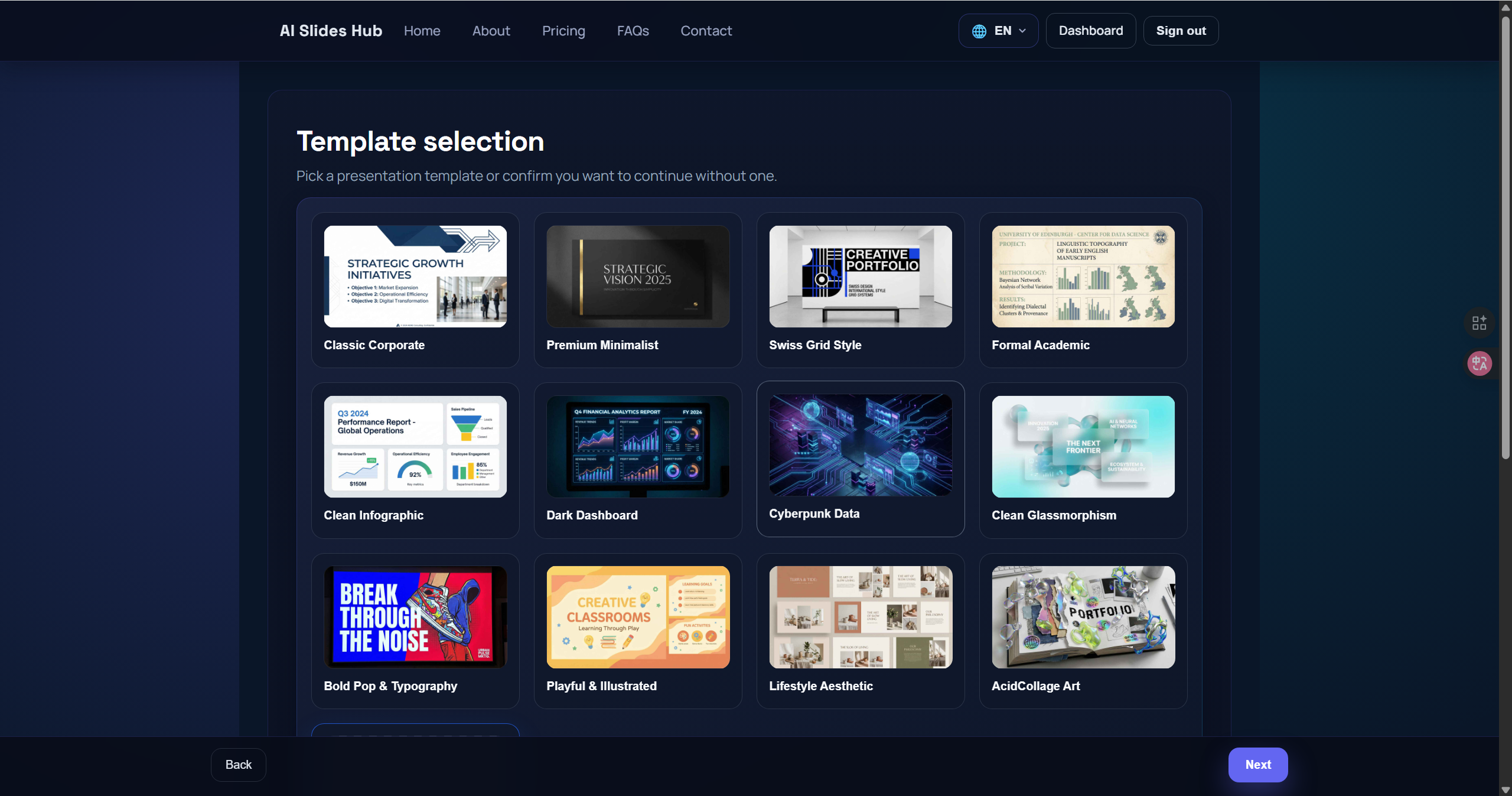 AI Slides Hub - Screenshot 3 showing product features and functionality