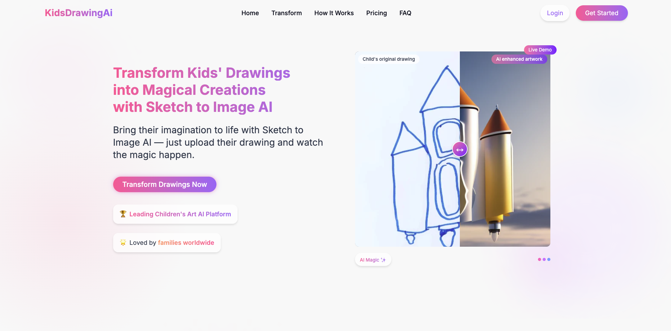 وسائط Kidsdrawingai - تحويل رسومات الأطفال إلى إبداعات سحرية 1