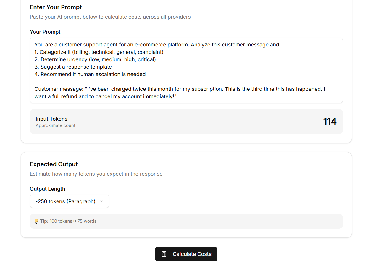 AI Cost Calculator gallery image