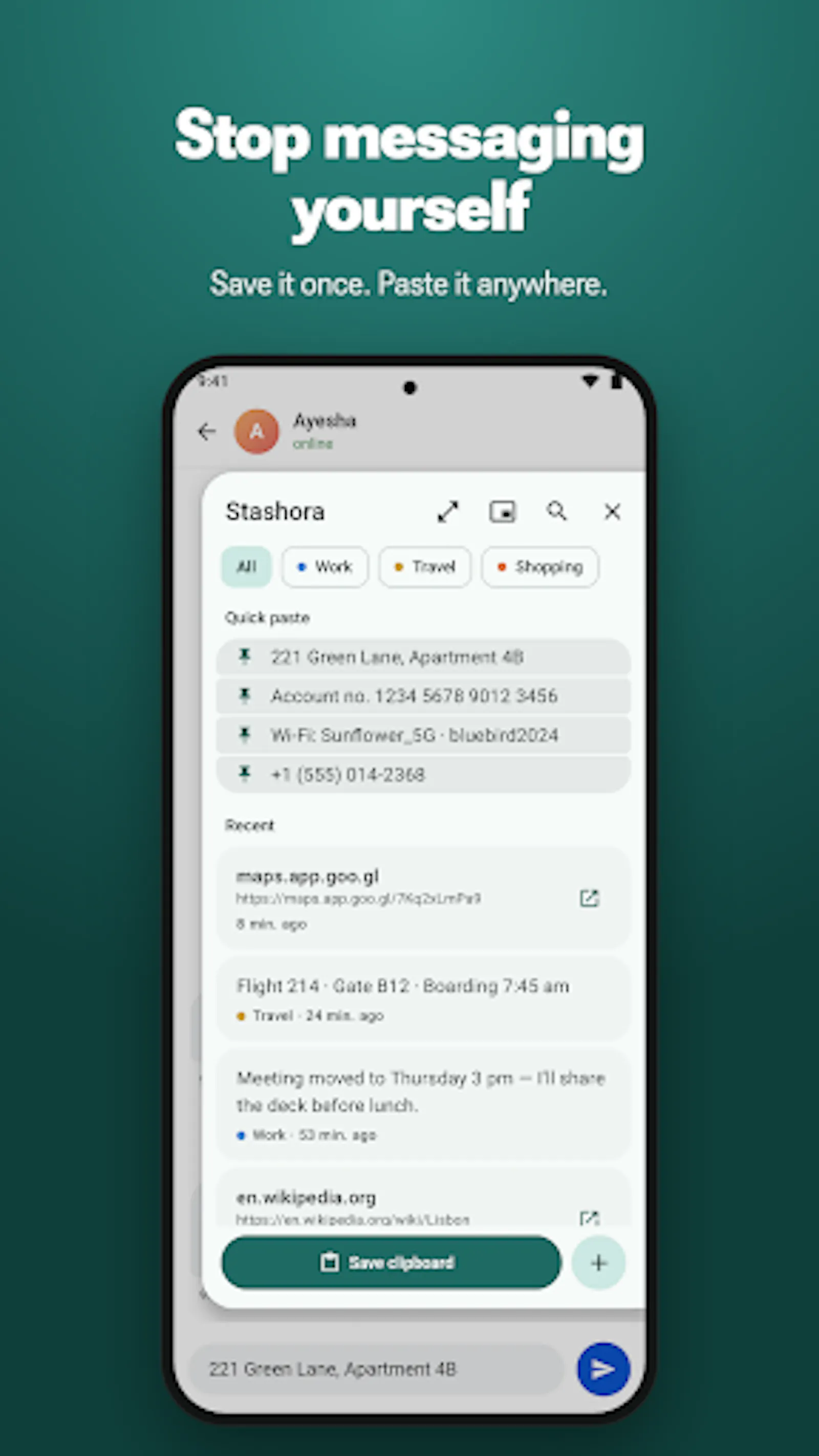Stashora: Floating Clipboard screenshot 1
