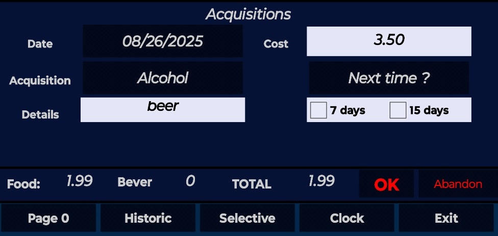 Mídia 2 de Food & Drinks - The app allows recording of all food and beverage purchases.