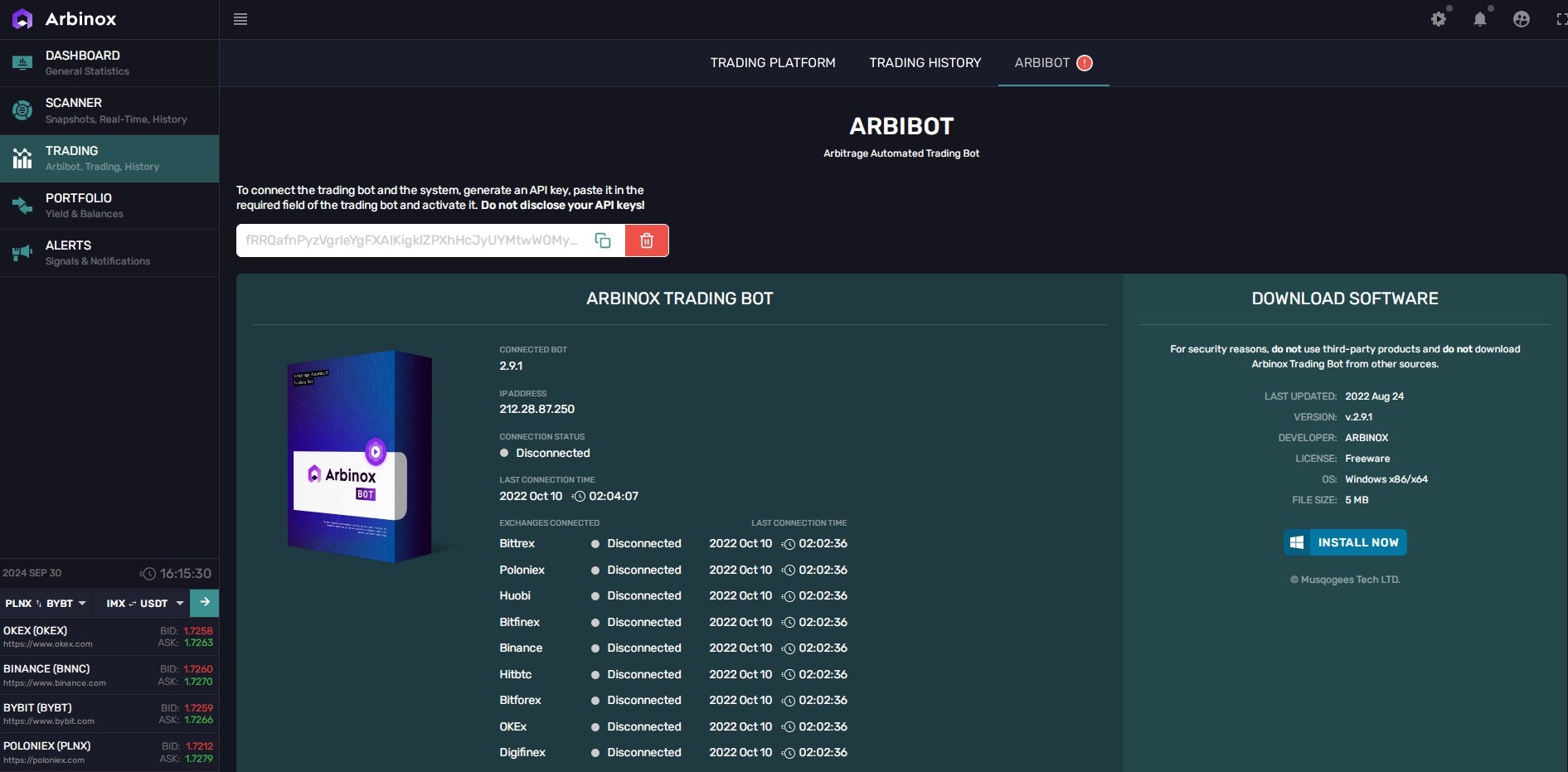 Arbinox - 1 numaralı Exchange Inter Crypto Arbitrage Ticaret Platformu medya 2