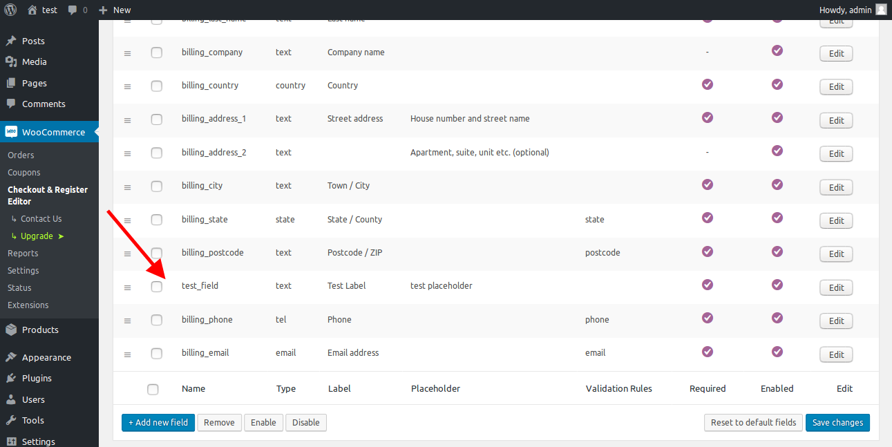 WooCommerce Checkout Field Editor gallery image
