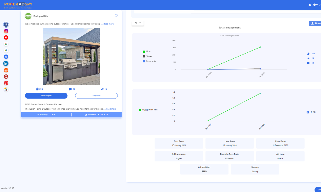 PowerAdSpy - Screenshot 4 showing product features and functionality