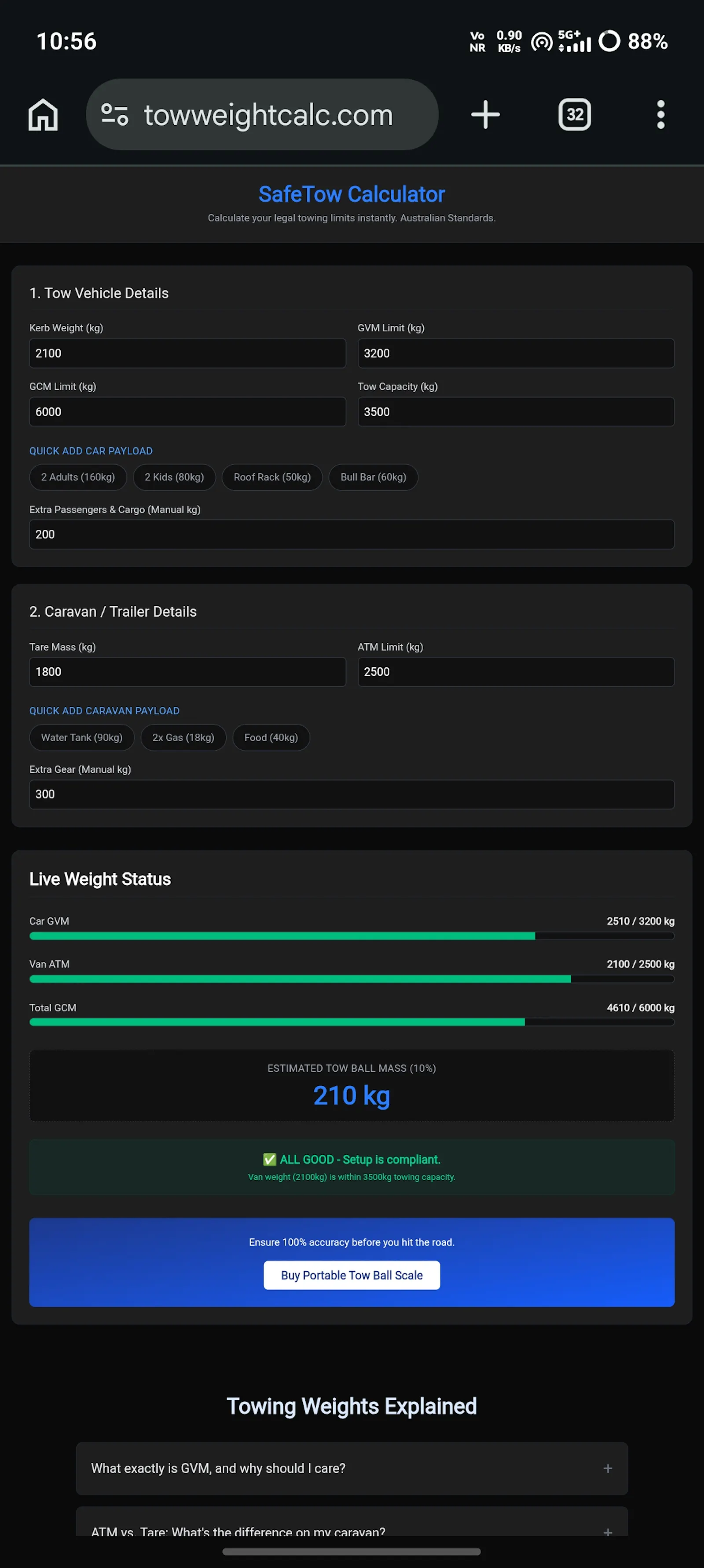 SafeTow Calculator screenshot 2