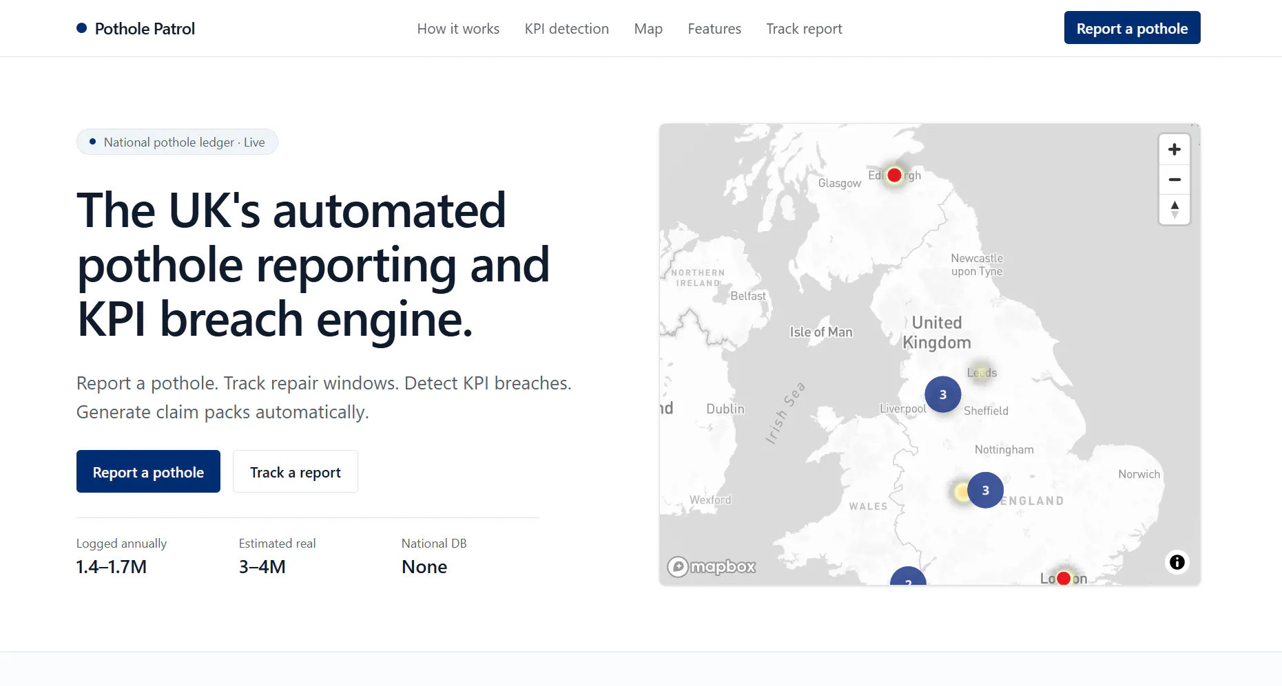 Pothole Patrol — UK Pothole Reporting.