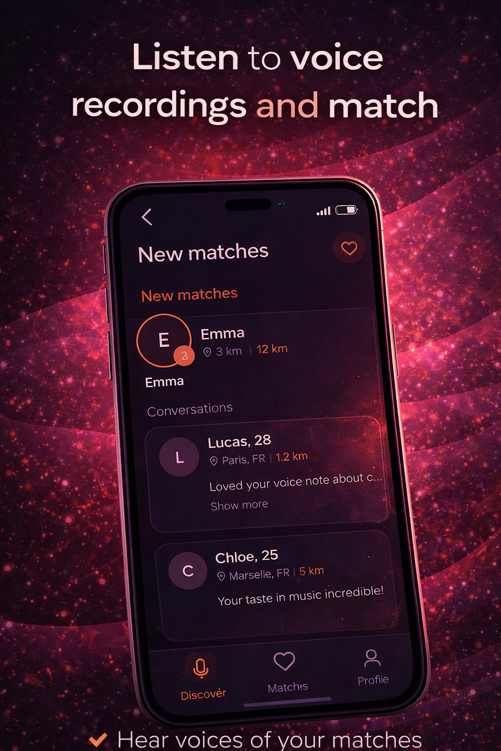 Blindly - Voice first dating - Screenshot 2 showing product features and functionality