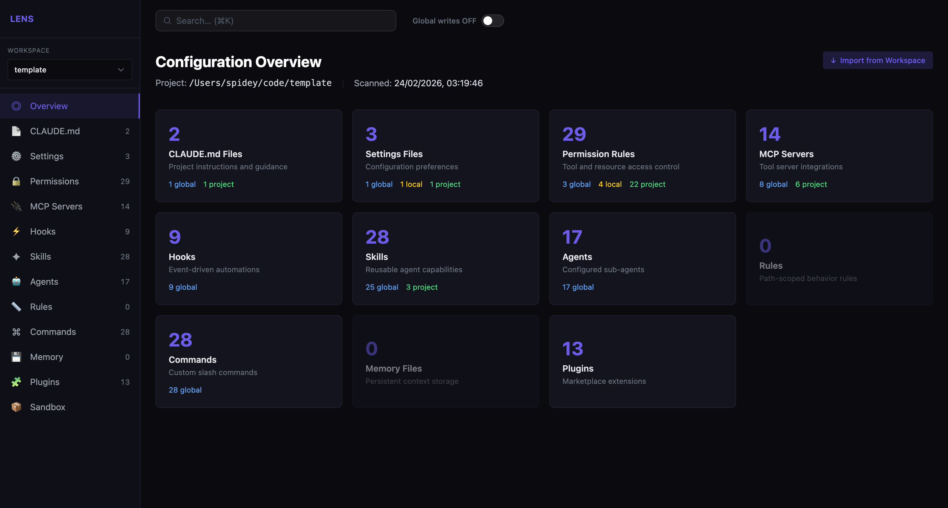 Lens - Main product screenshot demonstrating key features and user interface