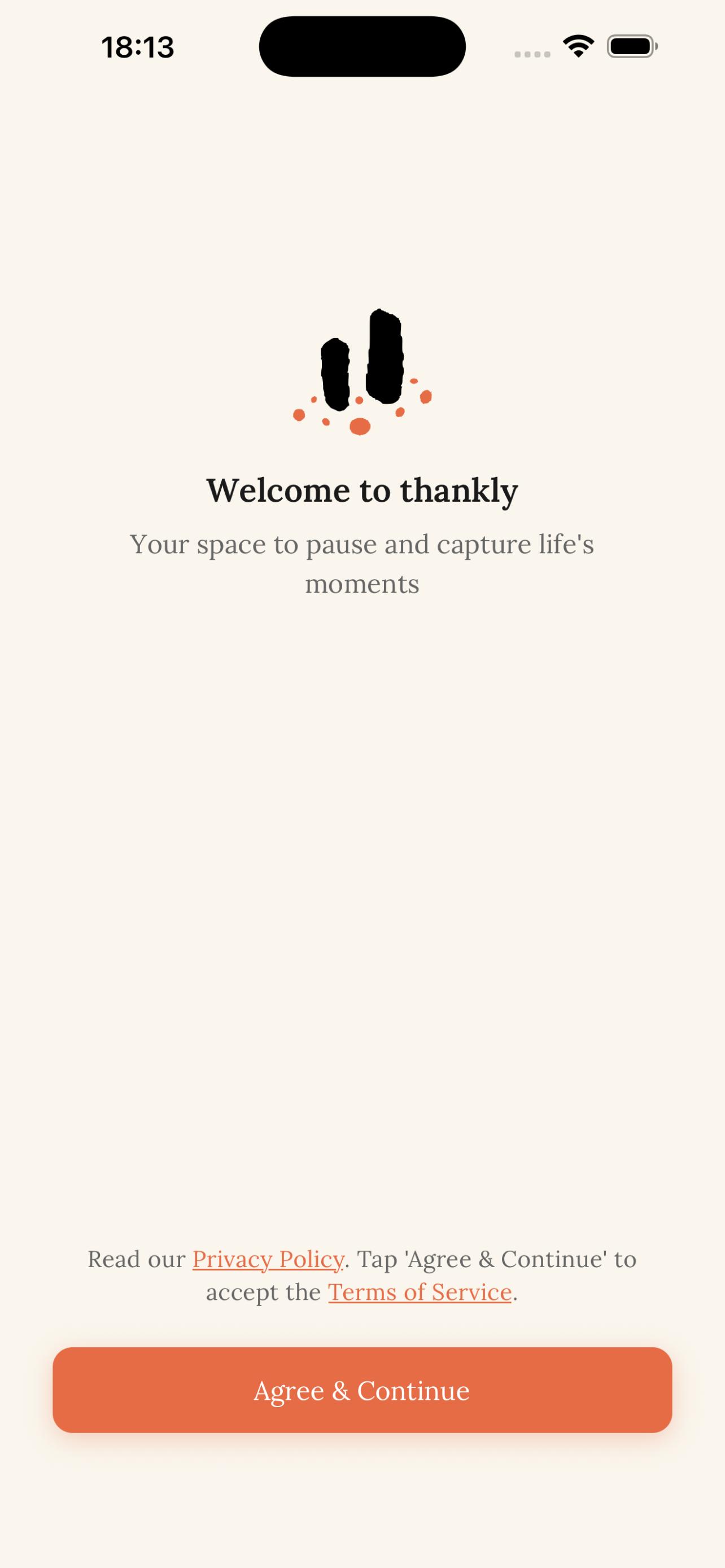 thankly: Voice Journal - Main screenshot showing features and interface