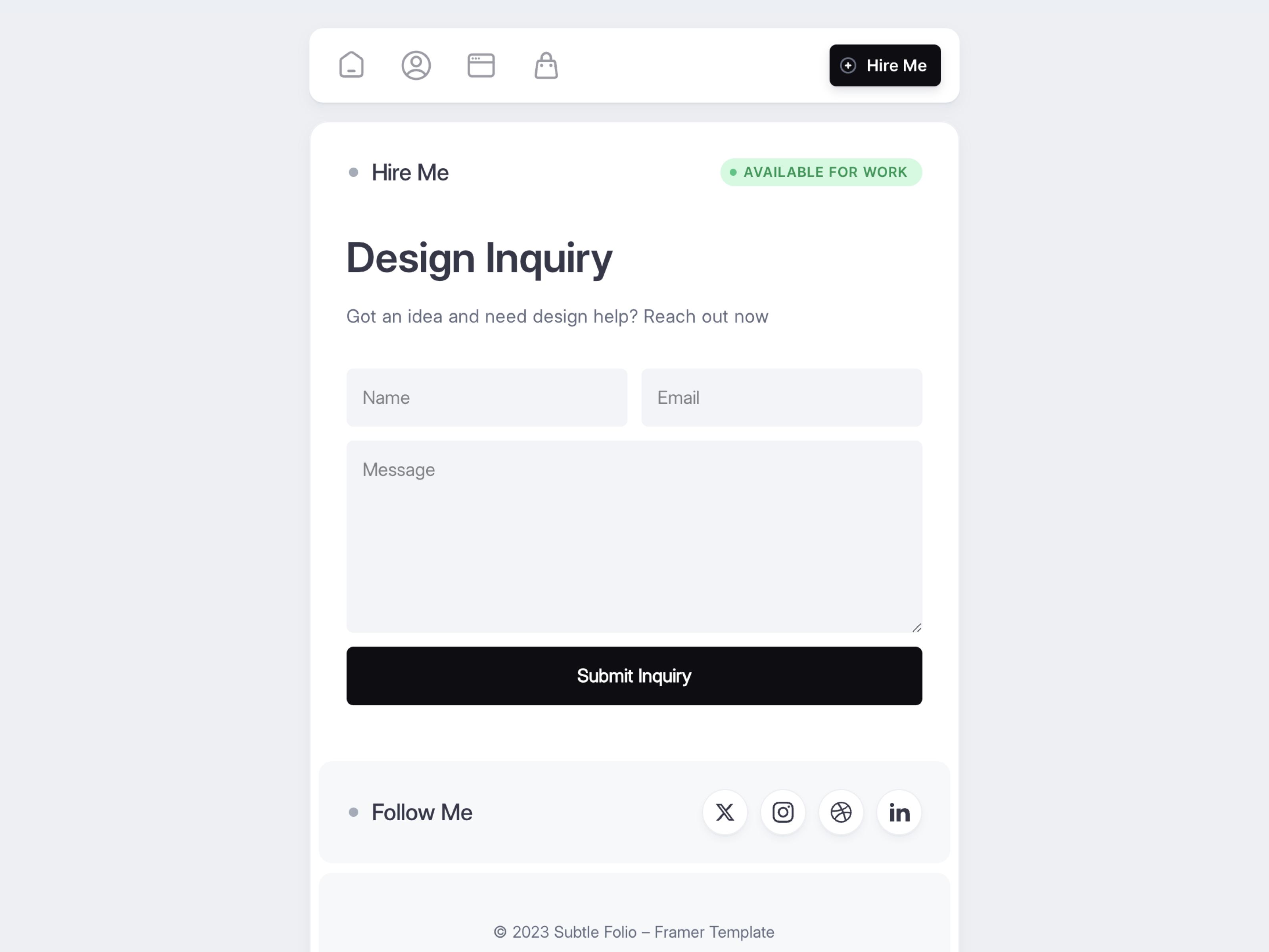 Тонкий фолио - Веб -сайт портфеля для создателя, дизайнера, фрилансера медиа 6