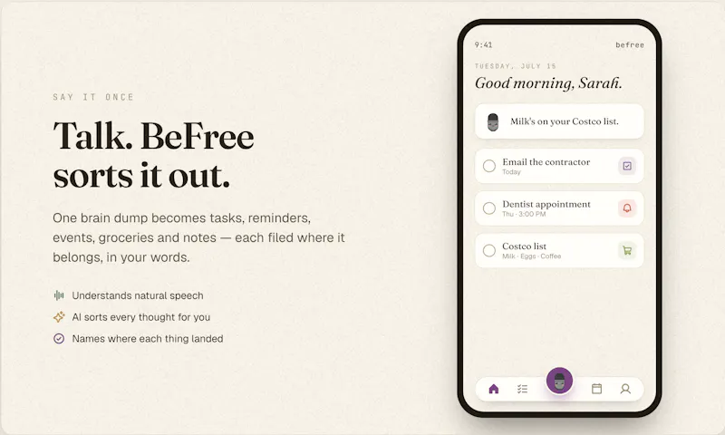 BeFree - Brain Dump screenshot 2