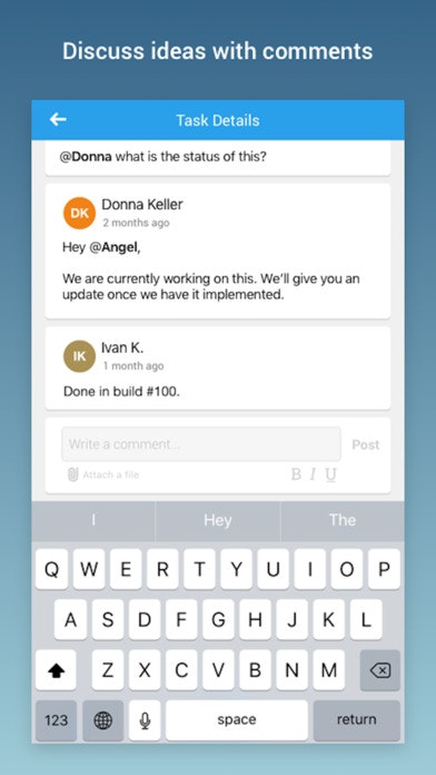 Freedcamp iOS app gallery image