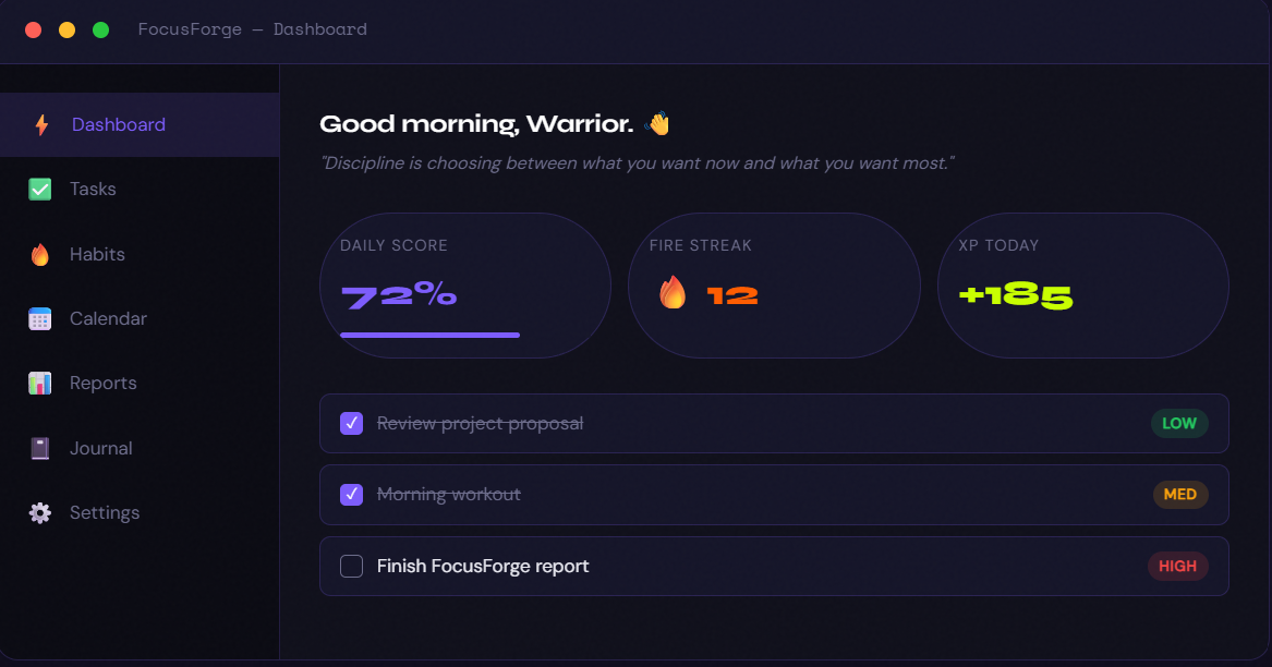 FocusForge — Forge Your Discipline gallery image