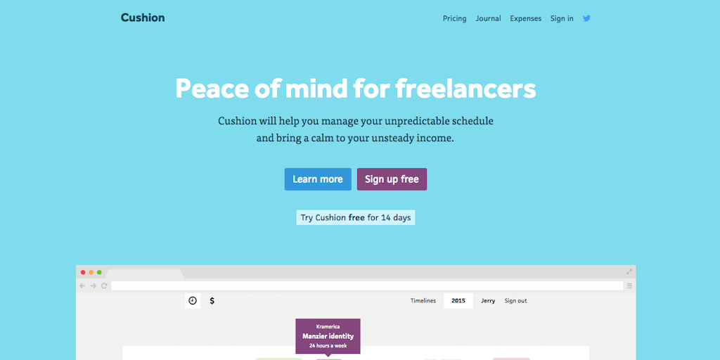 Cushion A forecasting app for freelancers, get better insights