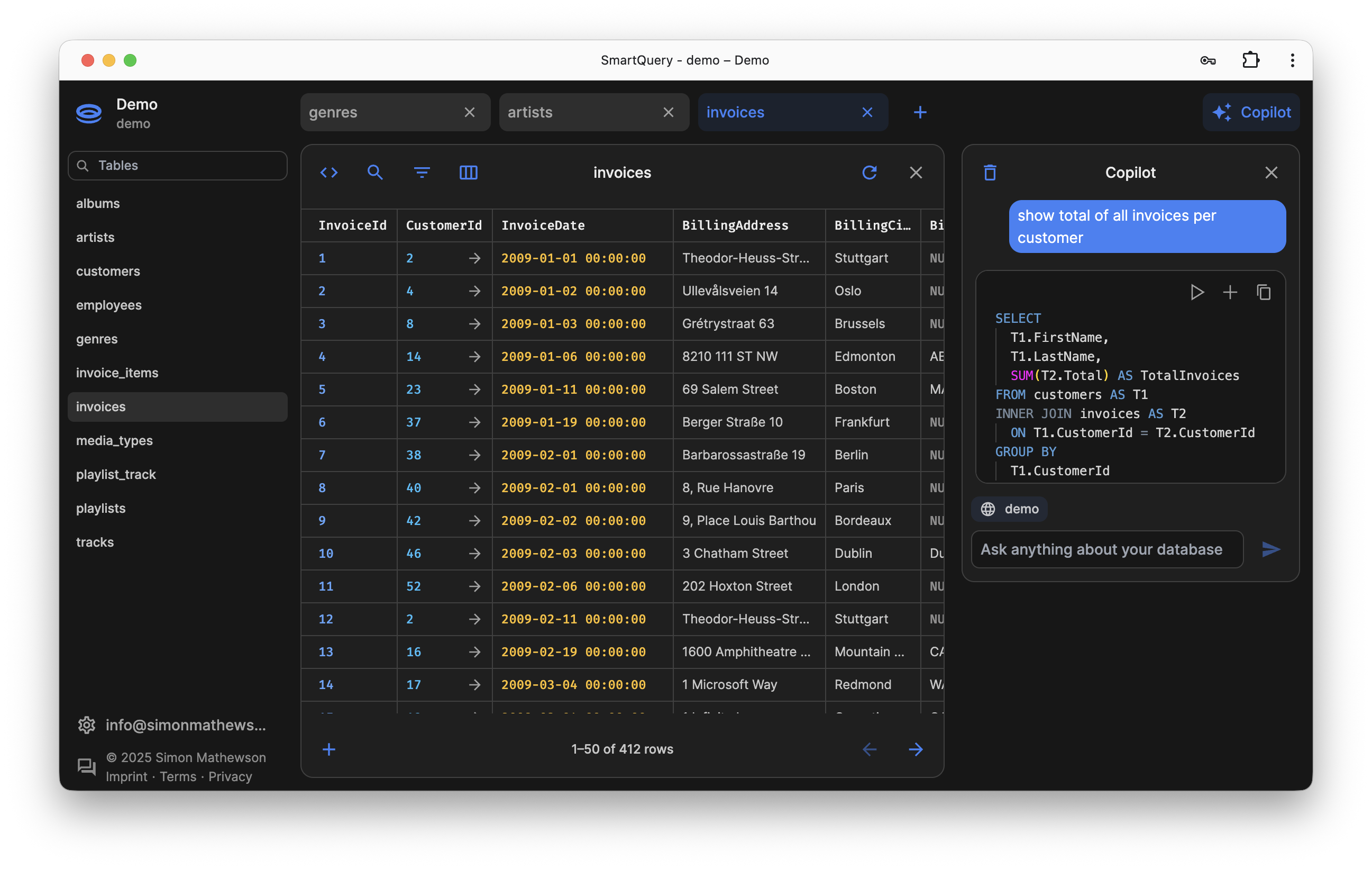 Smartquery - Ui di database basato su browser basato sul browser media 2